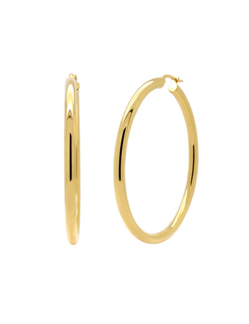 9ct Gold Large Hoop Earrings T T Jewellers